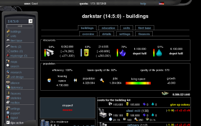 Screenshot of beta.conquer-space.net/Guest/