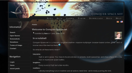 Screenshot of www.conquer-space.net