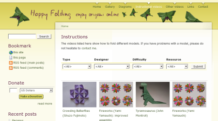 Screenshot of www.happyfolding.com