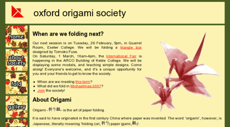 Screenshot of http://users.ox.ac.uk/~origami